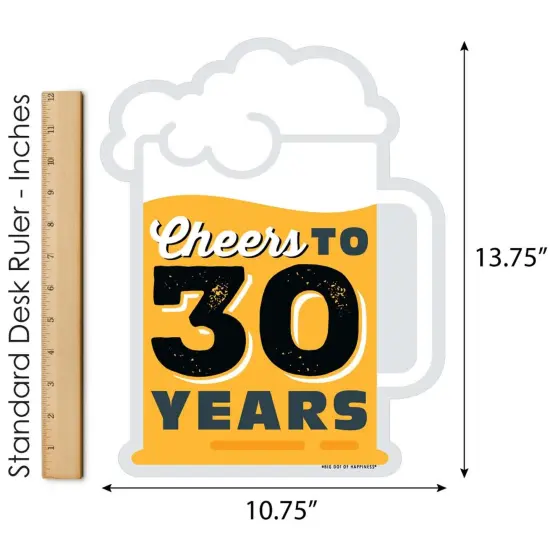 Big Dot of Happiness Cheers and Beers to 30 Years - Outdoor Lawn Sign - 30th Birthday Party Yard Sign - 1 Piece {6}
