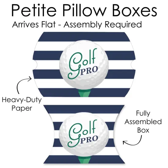 Big Dot of Happiness Par-Tee Time - Golf - Favor Gift Boxes - Birthday or Retirement Party Petite Pillow Boxes - Set of 20 {7}