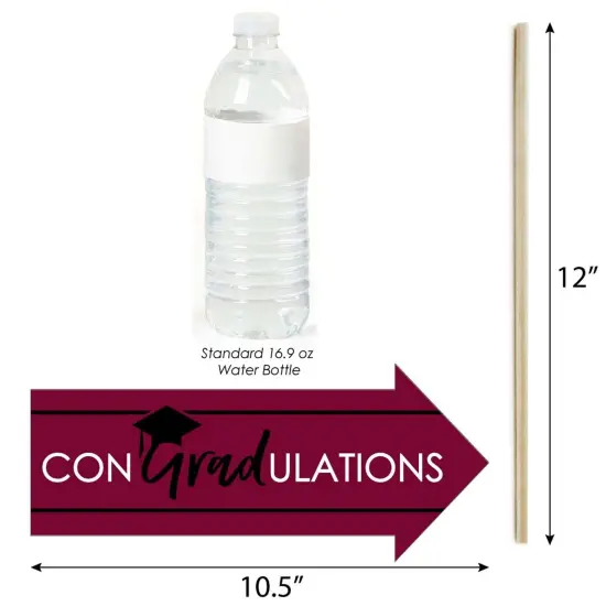 Big Dot of Happiness Funny Maroon Graduation Party Photo Booth Props Kit - 10 Piece {6}