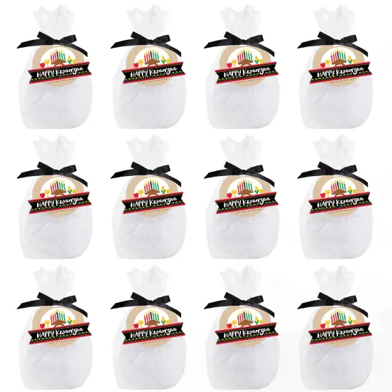 Big Dot of Happiness Happy Kwanzaa Heritage Holiday Party Clear Goodie Favor Bags - Treat Bags With Tags - Set of 12 {6}