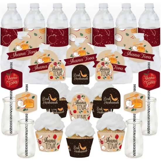 Big Dot of Happiness Rosh Hashanah - New Year Party Favors and Cupcake Kit - Fabulous Favor Party Pack - 100 Pieces {1}