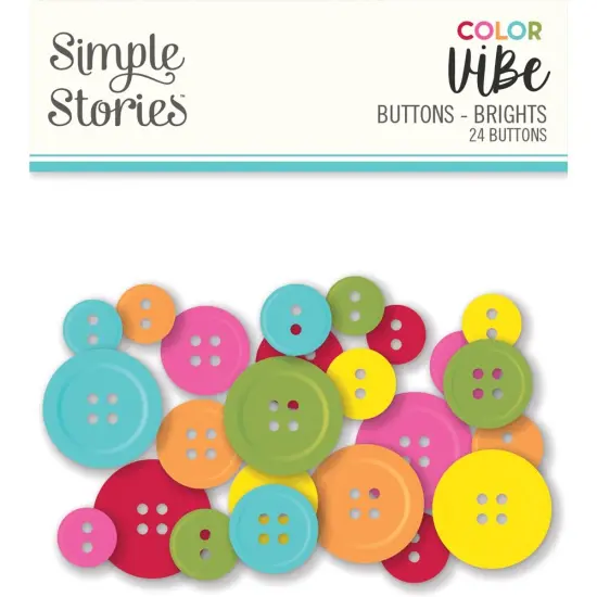Color Vibe Buttons 24/Pkg-Brights {1}