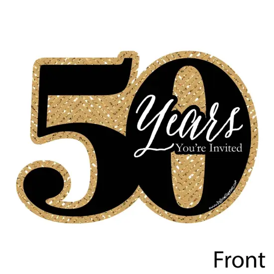 Big Dot of Happiness We Still Do - 50th Wedding Anniversary - Shaped Fill-in Invites - Anniversary Party Invitation Cards with Envelopes - Set of 12 {3}