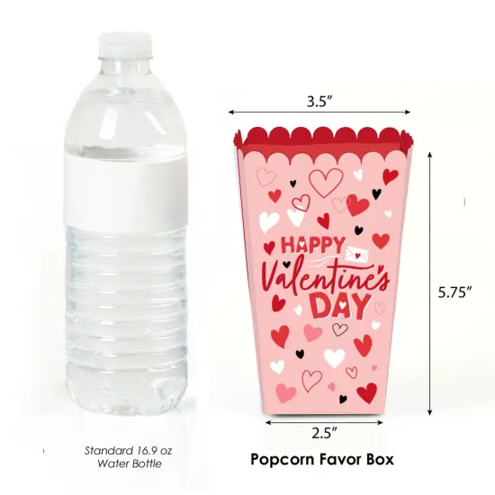 Big Dot of Happiness Happy Valentine's Day - Valentine Hearts Party Favor Popcorn Treat Boxes - Set of 12 {4}