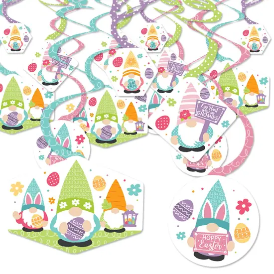 Big Dot of Happiness Easter Gnomes - Spring Bunny Party Hanging Decor - Party Decoration Swirls - Set of 40 {1}