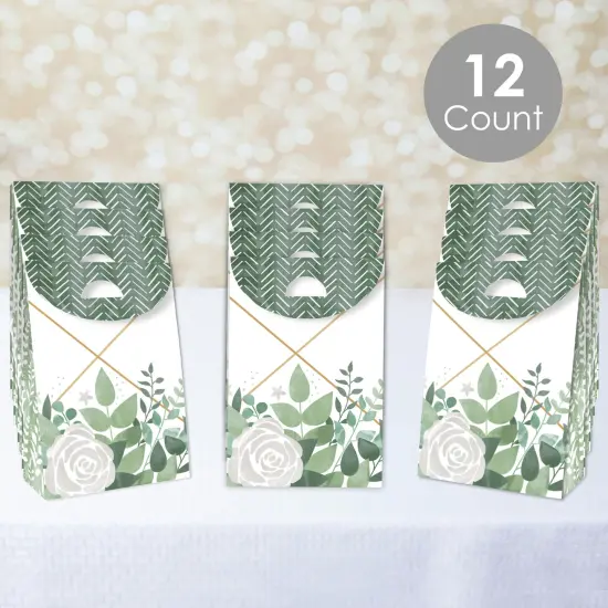 Big Dot of Happiness Boho Botanical - Greenery Gift Favor Bags - Party Goodie Boxes - Set of 12 {3}