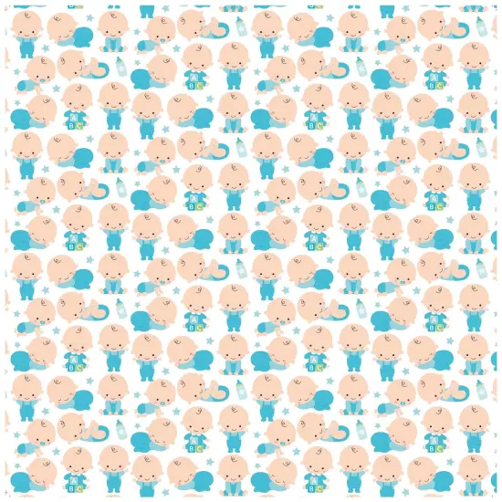 Little Birdie Little Miracle Cardstock Pack 12"X12" 12/Pkg-Baby Boy {5}