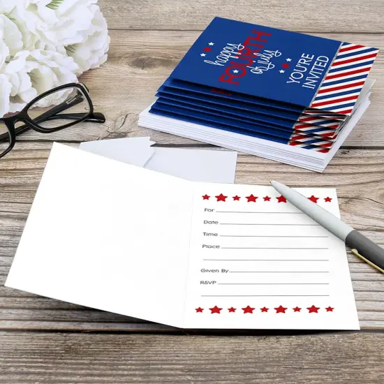Big Dot of Happiness 4th of July - Fill-in Independence Day Party Invitations (8 Count) {6}
