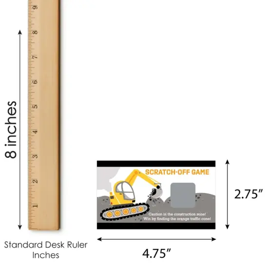 Big Dot of Happiness Dig It - Construction Party Zone - Baby Shower or Birthday Party Game Scratch Off Cards - 22 Count {7}