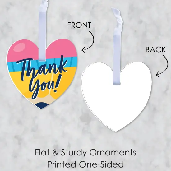 Big Dot of Happiness Thank You Teachers - Teacher Appreciation Decorations - Tree Ornaments - Set of 12 {7}