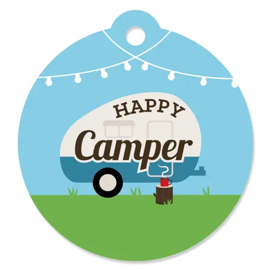 Big Dot of Happiness Happy Camper - Camping Baby Shower or Birthday Party Favor Gift Tags (Set of 20) {1}