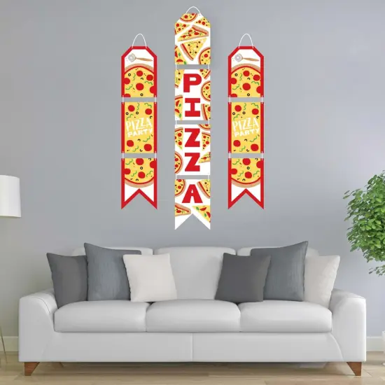Big Dot of Happiness Pizza Party Time - Hanging Vertical Paper Door Banners - Baby Shower or Birthday Party Wall Decoration Kit - Indoor Door Decor {3}