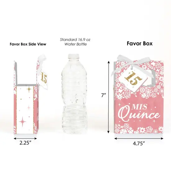 Big Dot of Happiness Mis Quince Anos - Quinceanera Sweet 15 Birthday Party Favor Boxes - Set of 12 {3}