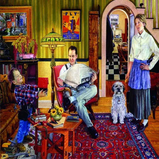 Sunsout Red Paint 1000 pc Fathers Day Jigsaw Puzzle 44508 {1}