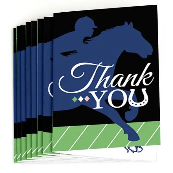 Big Dot of Happiness Kentucky Horse Derby - Horse Race Party Thank You Cards (8 count) {3}