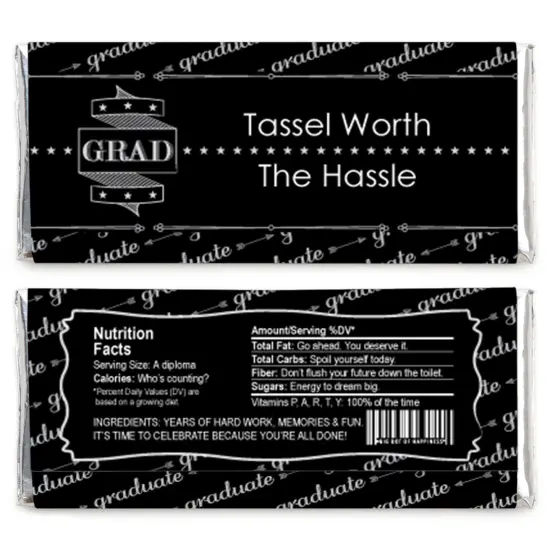 Big Dot of Happiness Graduation Cheers - Candy Bar Wrappers Graduation Party Favors - Set of 24 {3}