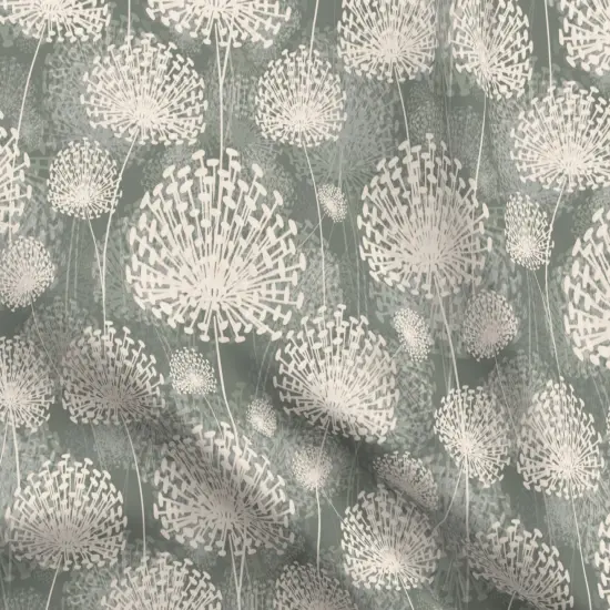 Various Fabrics by the Yard or Fat Quarter Vintage Style Dandelions Gray Cream Neutral Flowers Floral Nature Custom Printed Fabric by Spoonflower {5}