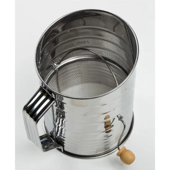 Mrs. Anderson&rsquo;s Baking Hand Crank Flour Icing Sugar Sifter, Stainless Steel, 5-Cup {3}