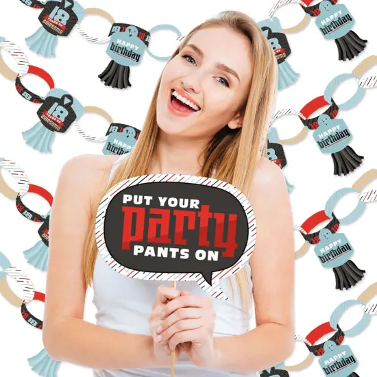 Big Dot of Happiness Boy 18th Birthday - Banner and Photo Booth Decorations - Eighteenth Birthday Party Supplies Kit - Doterrific Bundle {3}