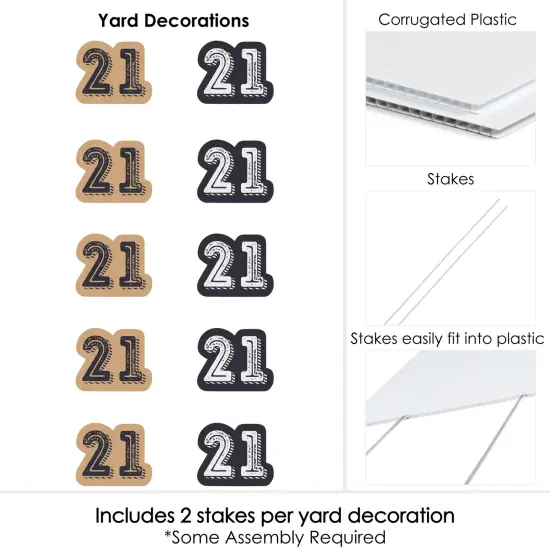 Big Dot of Happiness Finally 21 - Lawn Decorations - Outdoor 21st Birthday Party Yard Decorations - 10 Piece {7}