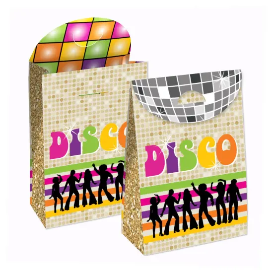 Big Dot of Happiness 70&rsquo;s Disco - 1970s Disco Fever Gift Favor Bags - Party Goodie Boxes - Set of 12 {1}