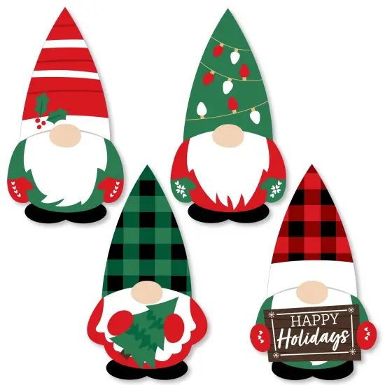 Big Dot of Happiness Red and Green Holiday Gnomes - DIY Shaped Christmas Party Cut-Outs - 24 Count {1}