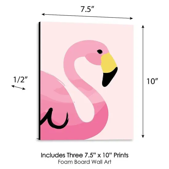 Big Dot of Happiness Pink Flamingo - Tropical Summer Nursery Wall Art, Kids Room Decor & Home Decor - Gift Ideas - 7.5 x 10 inches - Set of 3 Prints {6}