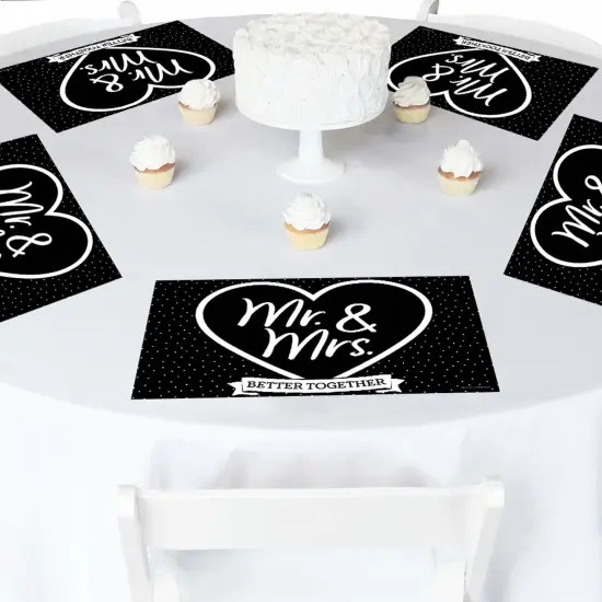 Big Dot of Happiness Mr. and Mrs. - Paper Black and White Wedding or Bridal Shower Coloring Sheets - Activity Placemats - Set of 16 {4}