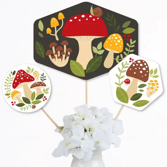 Big Dot of Happiness Wild Mushrooms - Red Toadstool Party Centerpiece Sticks - Table Toppers - Set of 15 {3}
