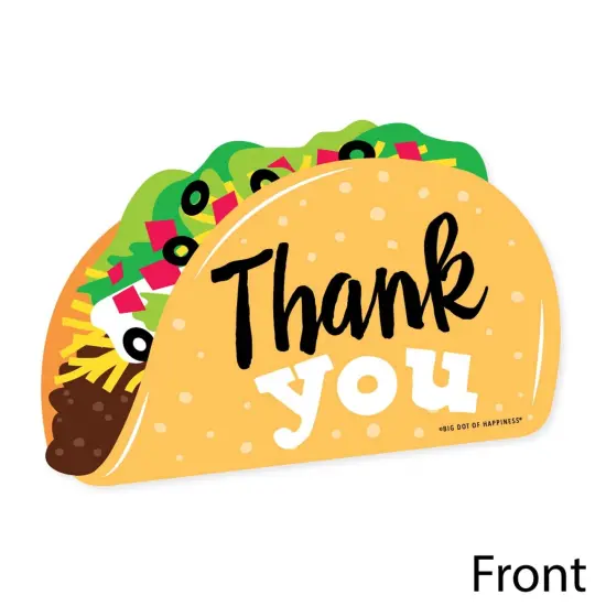 Big Dot of Happiness Taco 'Bout Fun - Shaped Thank You Cards - Fiesta Thank You Note Cards with Envelopes - Set of 12 {4}