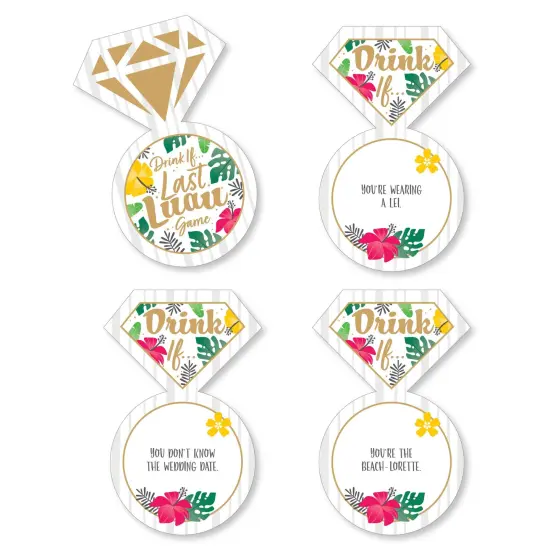 Big Dot of Happiness Drink If Game - Last Luau - Tropical Bachelorette Party and Bridal Shower Game - 24 Count {1}