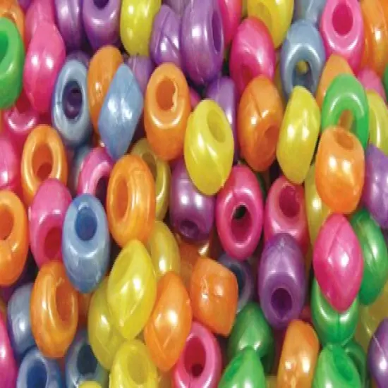 Craft Medley Barrel Pony Beads 6mmx9mm 175/Pkg-Pearlized Multicolor {2}