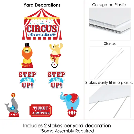 Big Dot of Happiness Carnival - Step Right Up Circus - Yard Sign and Outdoor Lawn Decorations - Carnival Themed Party Yard Signs - Set of 8 {6}