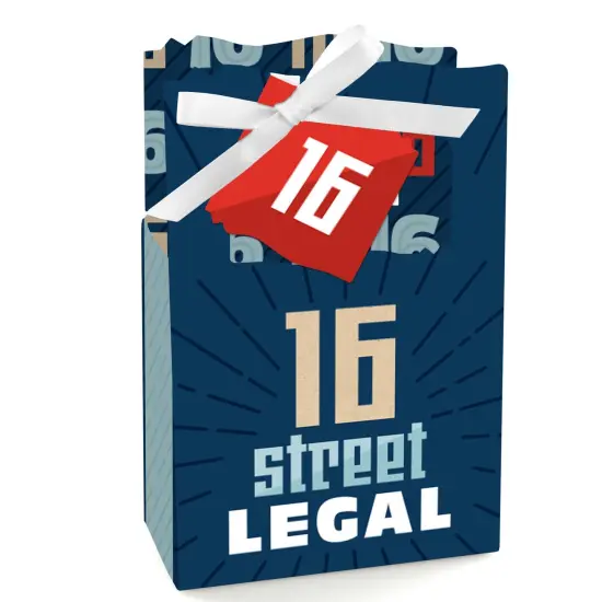 Big Dot of Happiness Boy 16th Birthday - Sweet Sixteen Birthday Party Favor Boxes - Set of 12 {1}