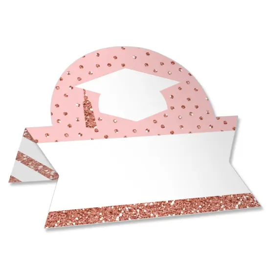Big Dot of Happiness Rose Gold Grad - Graduation Party Tent Buffet Card - Table Setting Name Place Cards - Set of 24 {1}