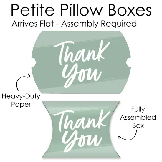 Big Dot of Happiness Sage Green Elegantly Simple - Favor Gift Boxes - Guest Party Favors Petite Pillow Boxes - Set of 20 {7}