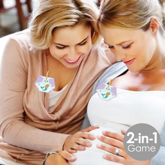 Big Dot of Happiness Let's Be Mermaids - Baby Shower Conversation Starter - 2-in-1 Dirty Diaper Game - Set of 24 {3}