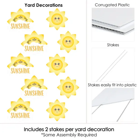 Big Dot of Happiness You are My Sunshine - Sun and Cloud Lawn Decorations - Outdoor Baby Shower or Birthday Party Yard Decorations - 10 Piece {7}