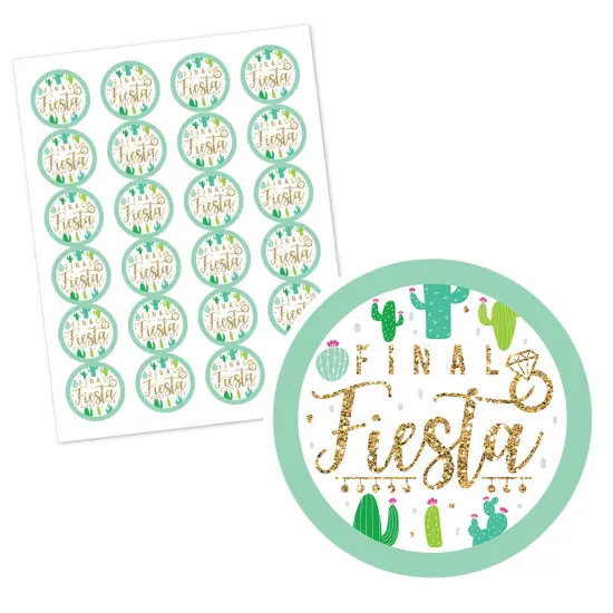 Big Dot of Happiness Final Fiesta - Last Fiesta Bachelorette Party Circle Sticker Labels - 24 Count {3}