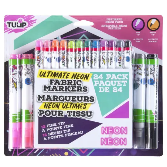 Tulip Ultimate Fabric Brush & Fine Tip Markers 24/Pkg {1}