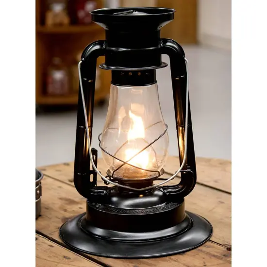 Rayo Heater Cooker Emergency Lantern, Non-Electric Fuel Lamp with Cooking Pot for Camping or Emergencies, 10-12 Hour Burn, Black, 15" {4}