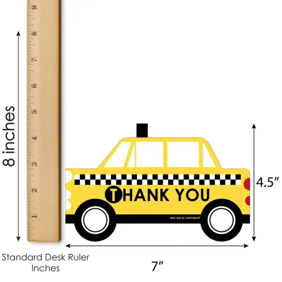 Big Dot of Happiness NYC Cityscape - Shaped Thank You Cards - New York City Party Thank You Note Cards with Envelopes - Set of 12 {7}