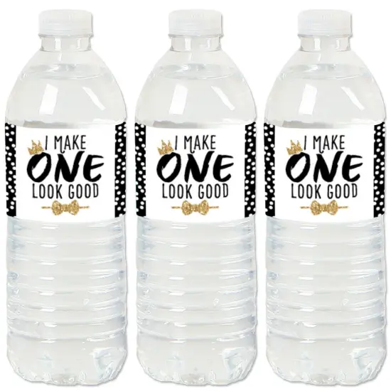 Big Dot of Happiness 1st Birthday Little Mr. Onederful - Boy First Birthday Party Water Bottle Sticker Labels - Set of 20 {1}