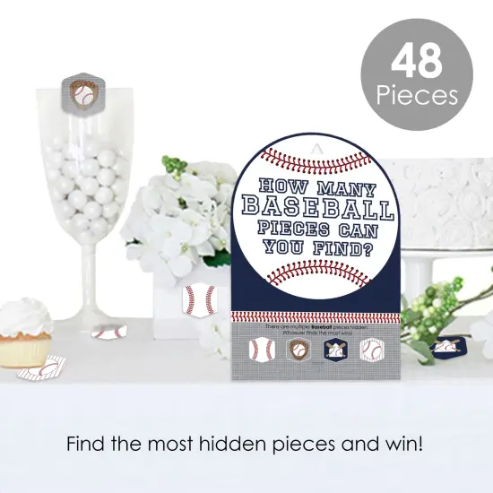 Big Dot of Happiness Batter Up - Baseball - Baby Shower or Birthday Party Scavenger Hunt - 1 Stand and 48 Game Pieces - Hide and Find Game {3}