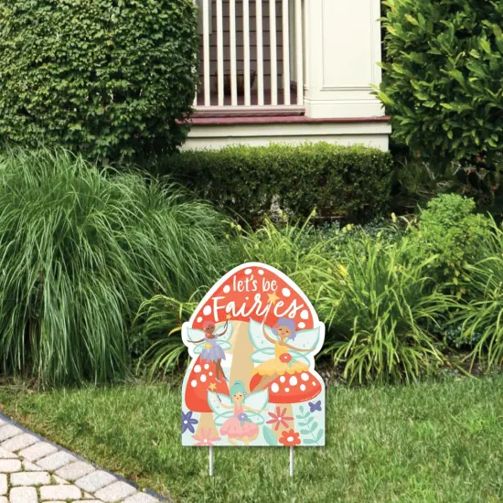 Big Dot of Happiness Let's Be Fairies - Outdoor Lawn Sign - Fairy Garden Birthday Party Yard Sign - 1 Piece {1}