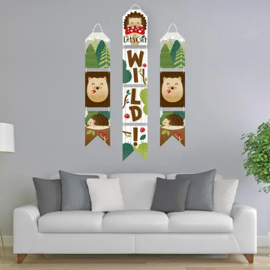 Big Dot of Happiness Forest Hedgehogs - Vertical Paper Door Banners - Woodland Birthday Party or Baby Shower Wall Decoration Kit - Indoor Door Decor {3}