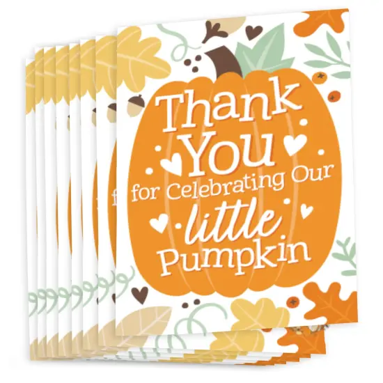 Big Dot of Happiness Little Pumpkin - Fall Birthday Party or Baby Shower Thank You Cards (8 count) {3}