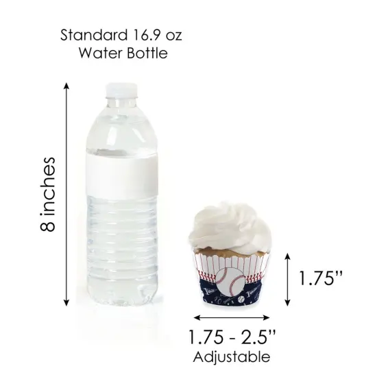 Big Dot of Happiness Batter Up - Baseball - Cupcake Decoration - Baby Shower or Birthday Party Cupcake Wrappers and Treat Picks Kit - Set of 24 {7}