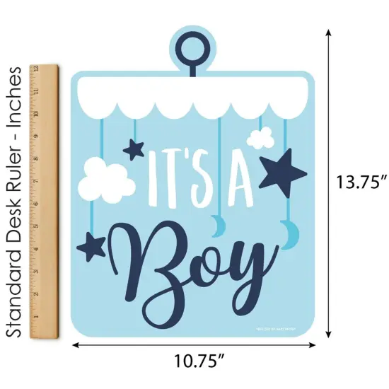 Big Dot of Happiness It's a Boy - Outdoor Lawn Sign - Blue Baby Shower Yard Sign - 1 Piece {6}