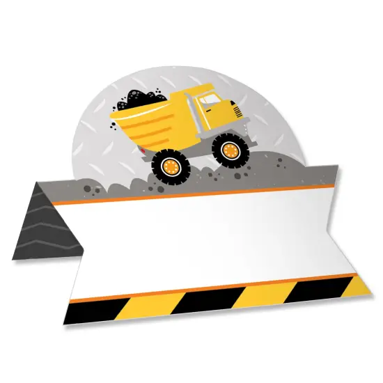 Big Dot of Happiness Dig It - Construction Party Zone - Baby Shower or Birthday Party Tent Buffet Card - Table Setting Name Place Cards - Set of 24 {1}